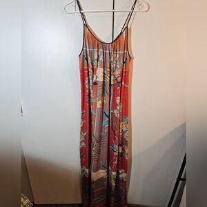 Pink Floral Sleeveless Maxi Sundress